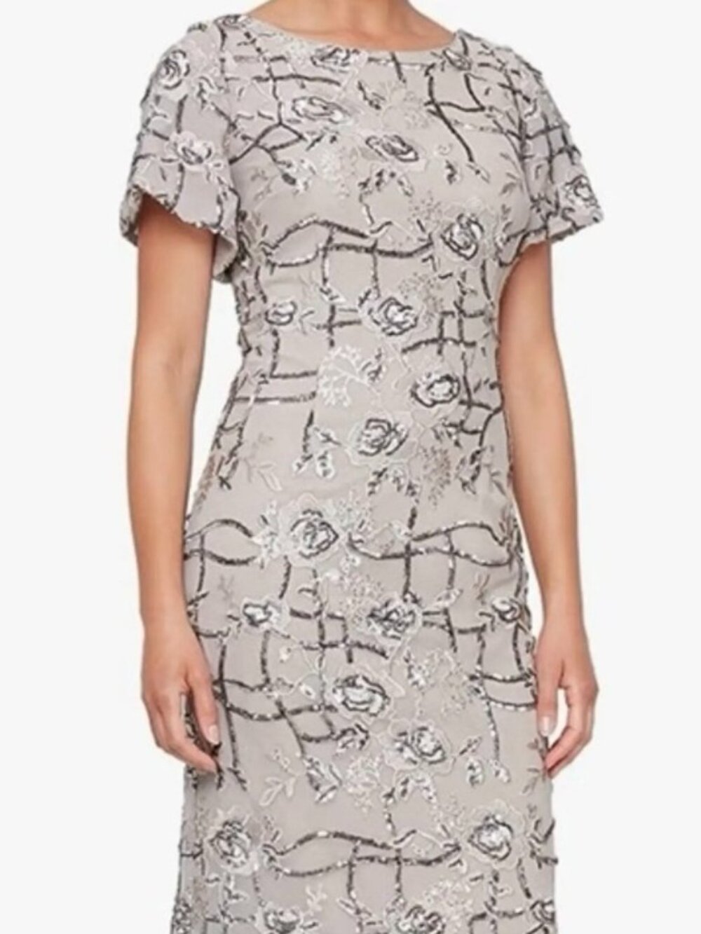 Alex Evenings Sequined Cocktail Dress